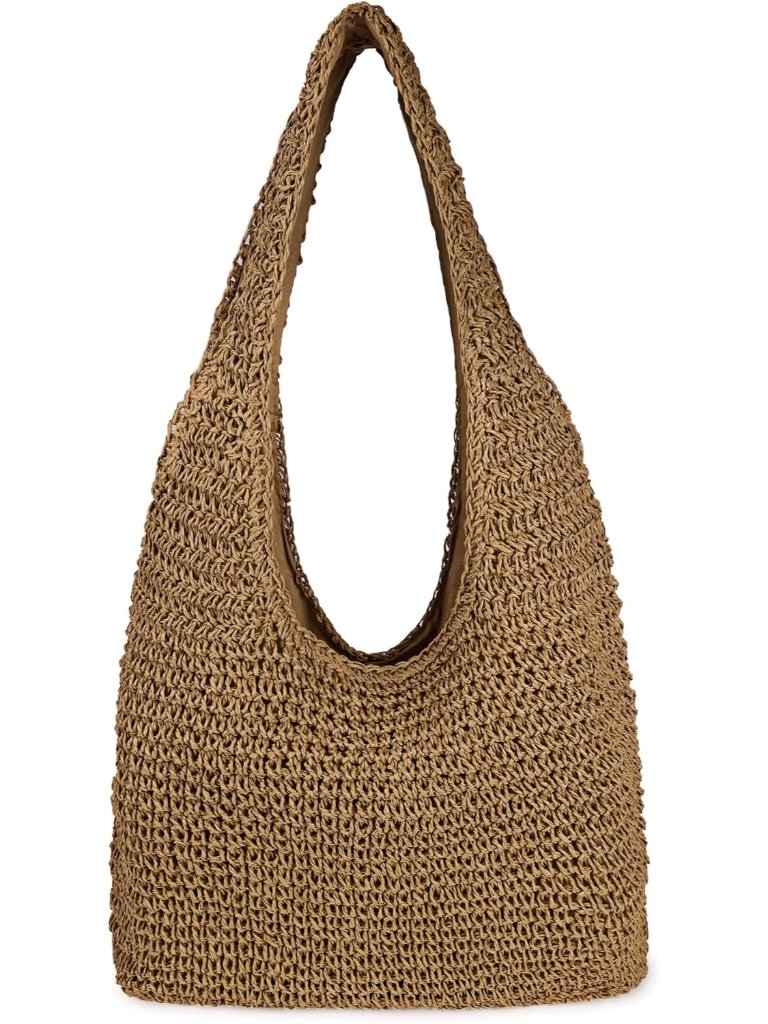 Women Large Straw Beach Bag Handmade Woven Shoulder Bags Hobo Tote Handbag Purse